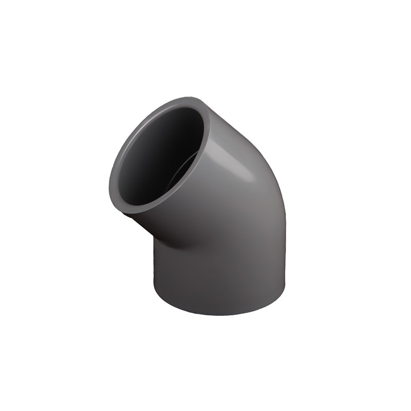 GOMITO TONDO A 45° RAGGIO CORTO IN UPVC